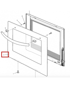 0038002716 DOOR OVEN PANEL & GLASS OUTER WHITE
