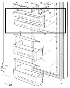 1445702 Westinghouse Fridge Door Bin Full Width