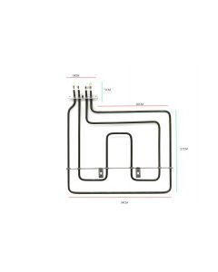 262900064 EUROMAID BEKO GRILL HEATING ELEMENT (1100+1100W) 230V